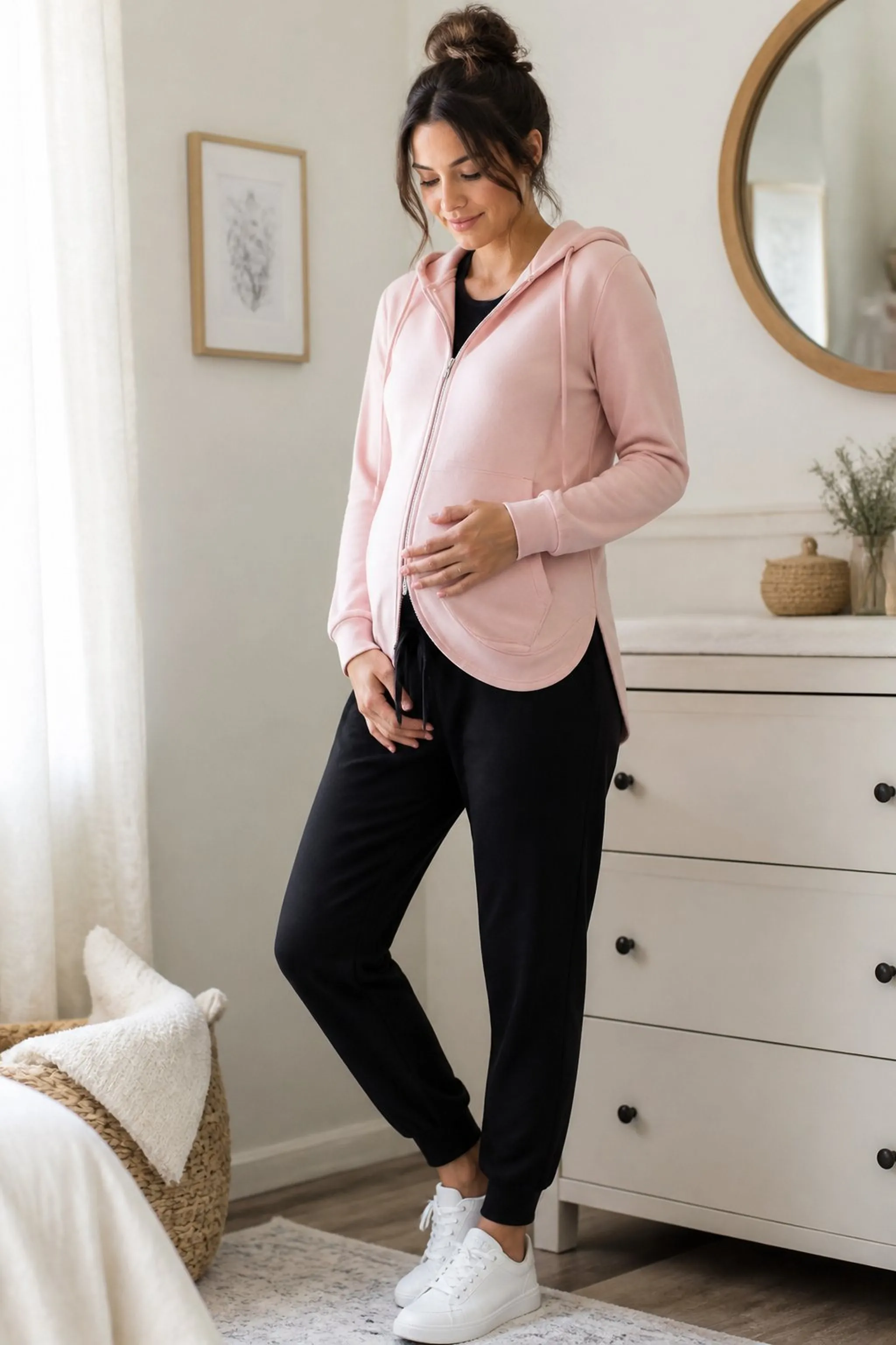 Layering with a lightweight zip-up hoodie
