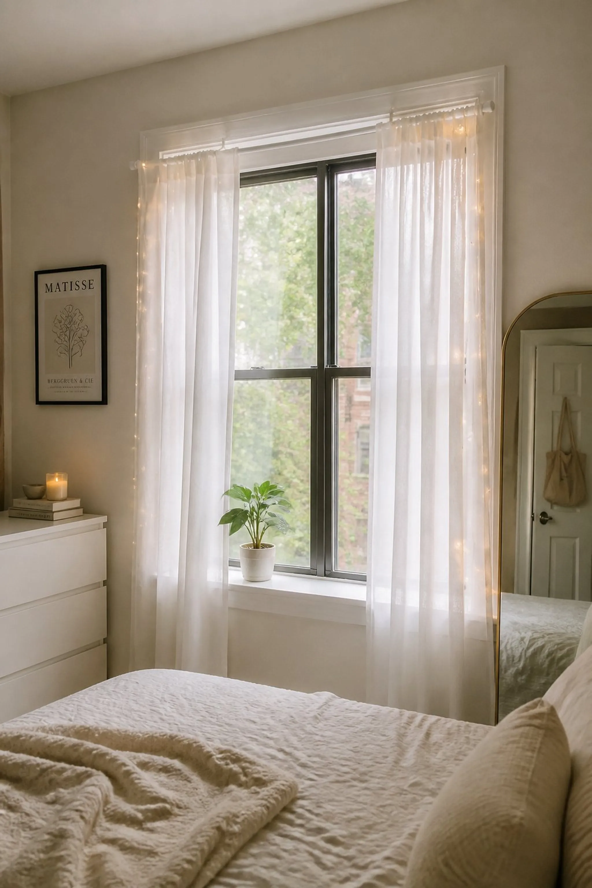 Tension rods create hanging zones without holes