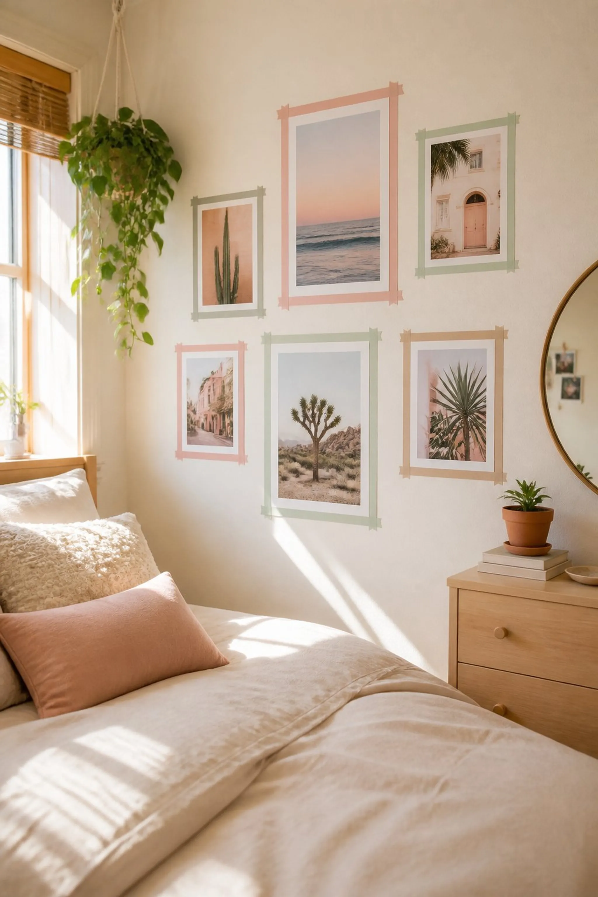 Use washi tape to create art outlines or frames