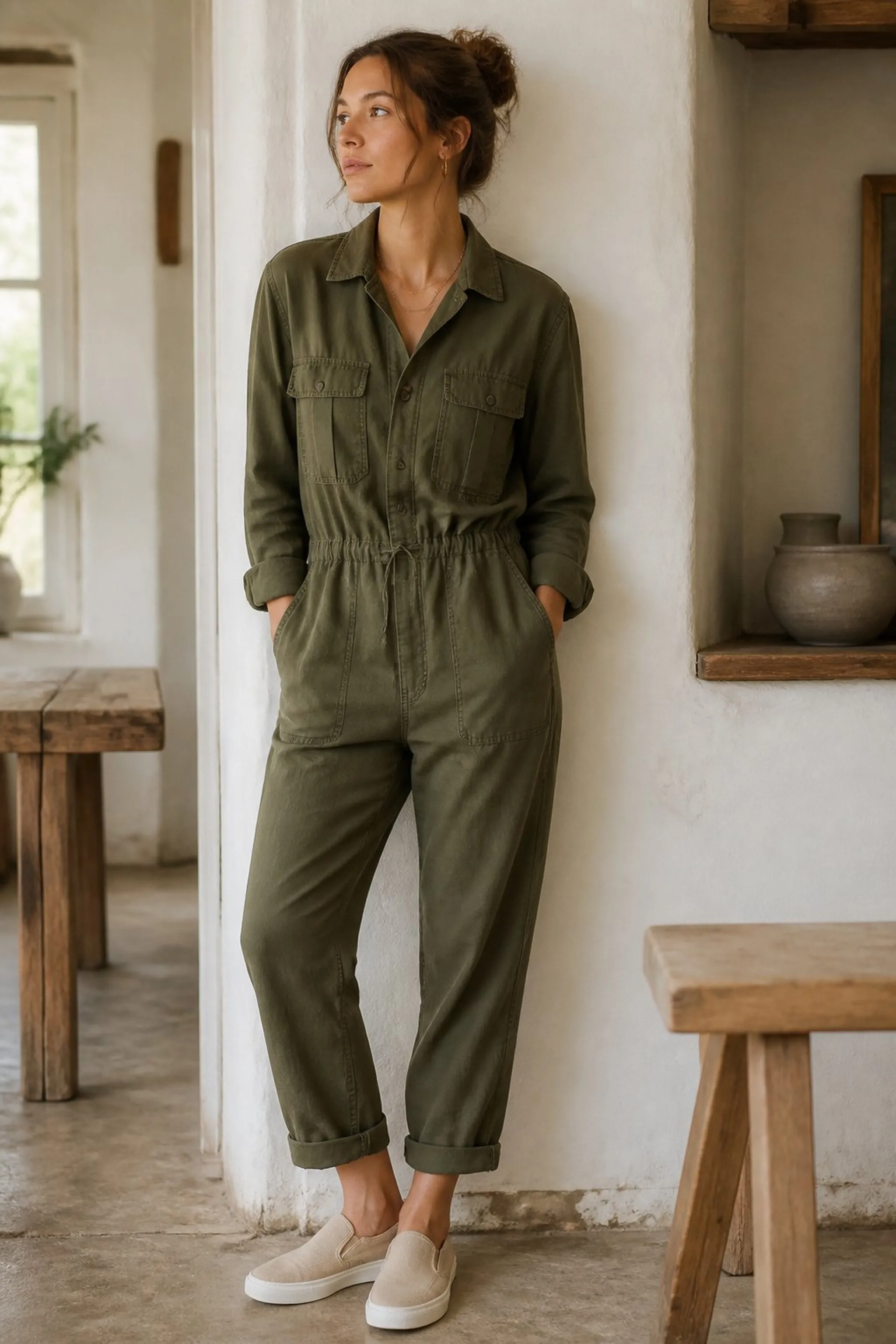Chic utility jumpsuit for hands-free days