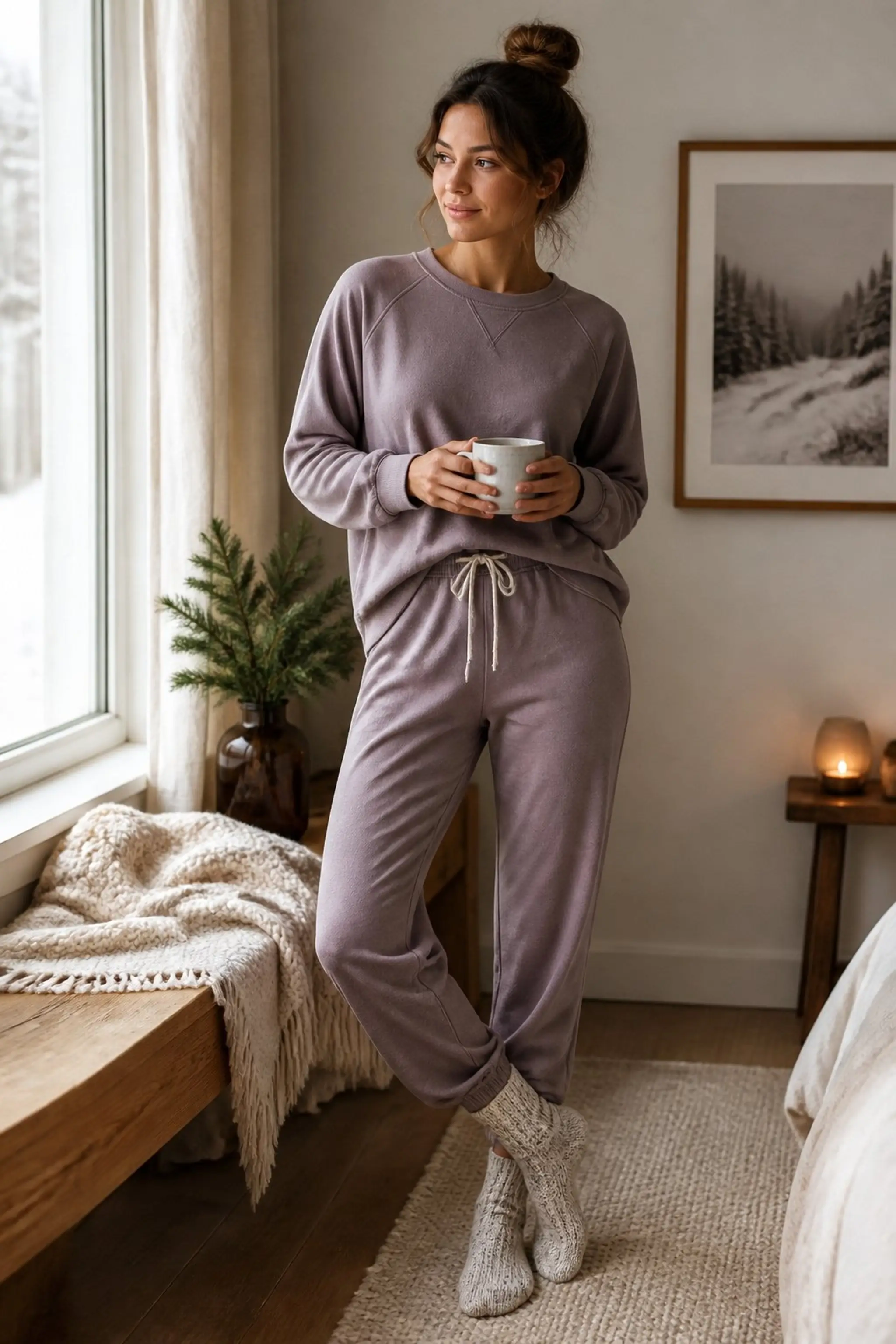 Soft brushed cotton loungewear for warmth