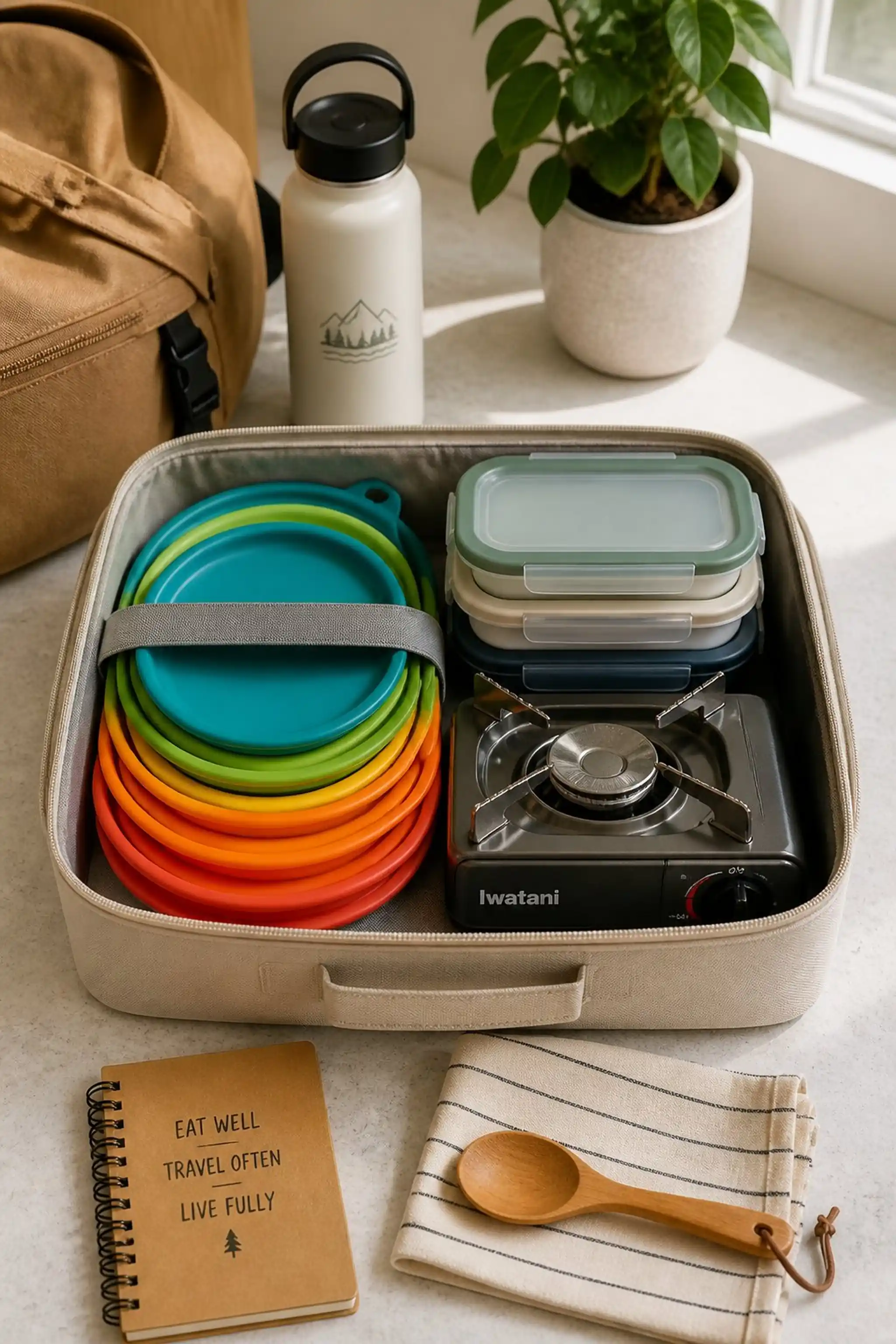 Collapsible silicone bowls that pack flat