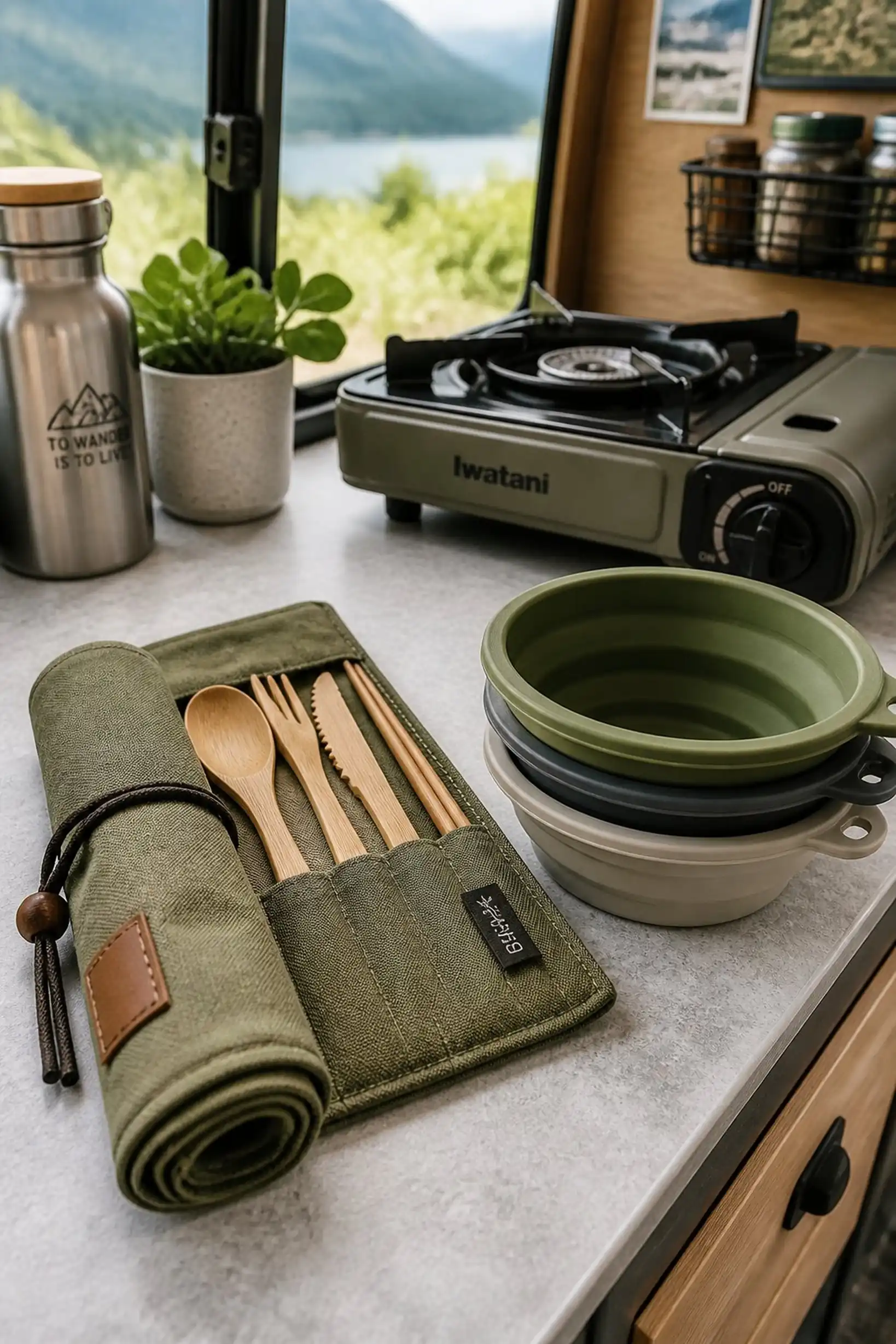 Compact reusable cutlery sets for zero waste