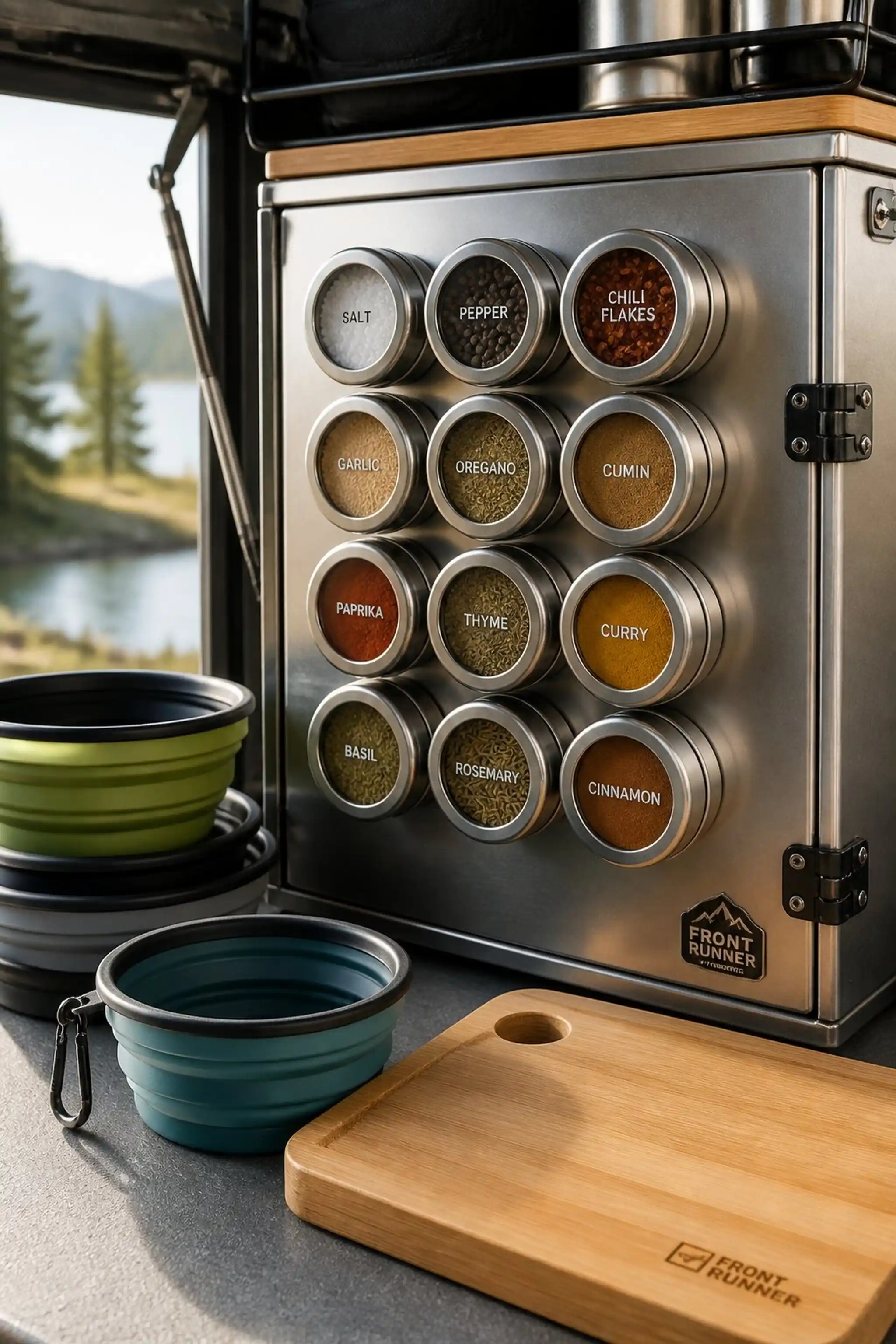 Magnetic spice tins that snap anywhere