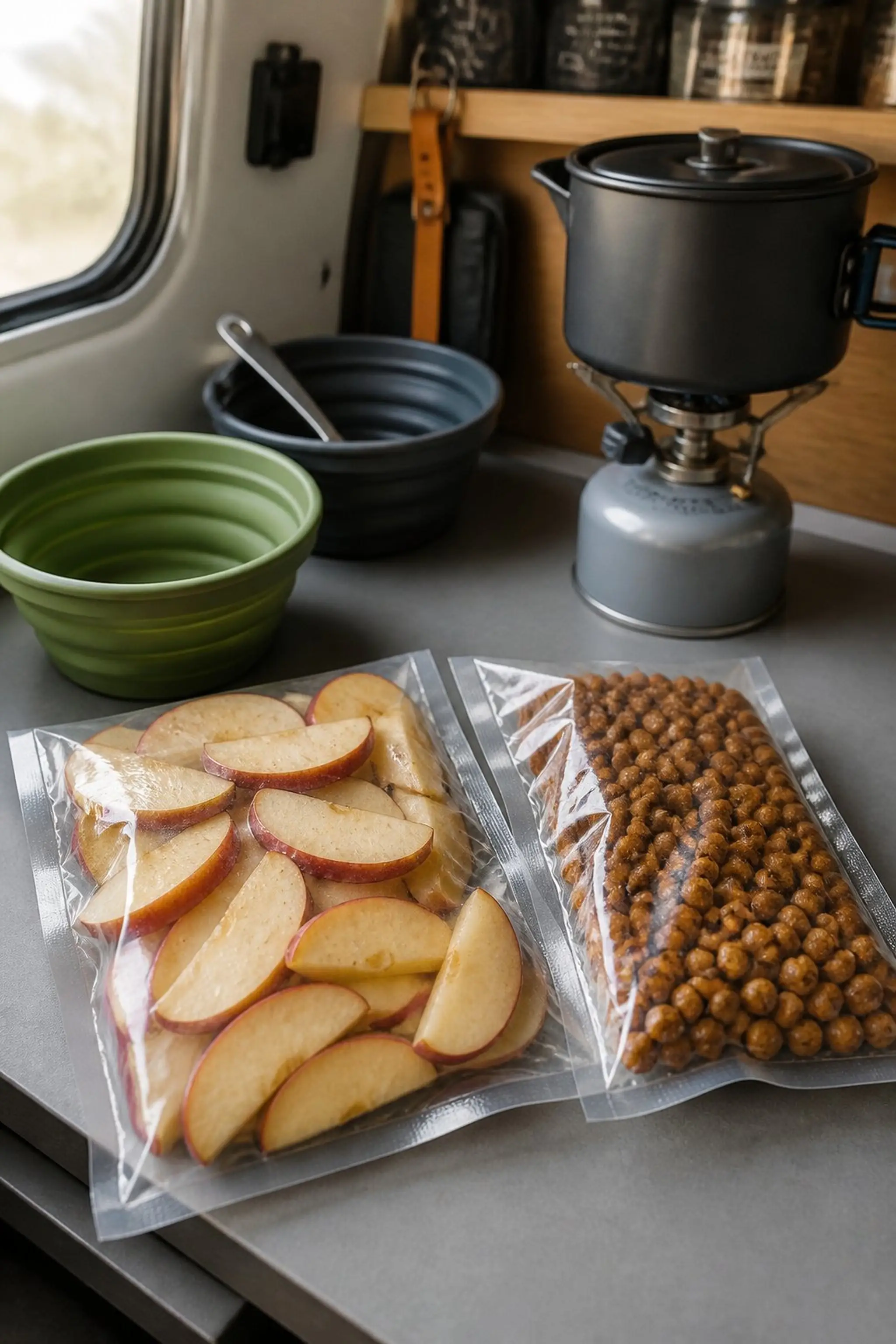Vacuum-sealed snack bags to extend freshness