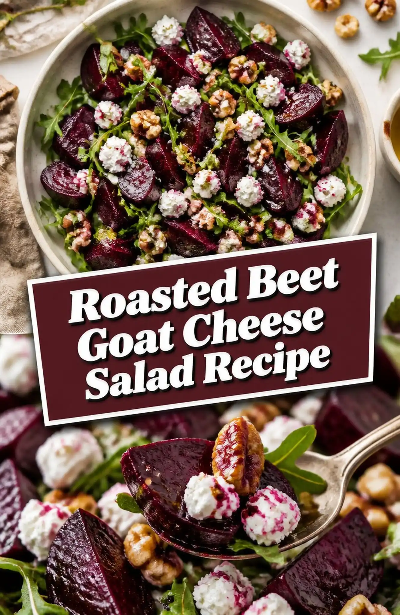 Roasted Beet Goat Cheese Salad Recipe - close-up of the finished dish