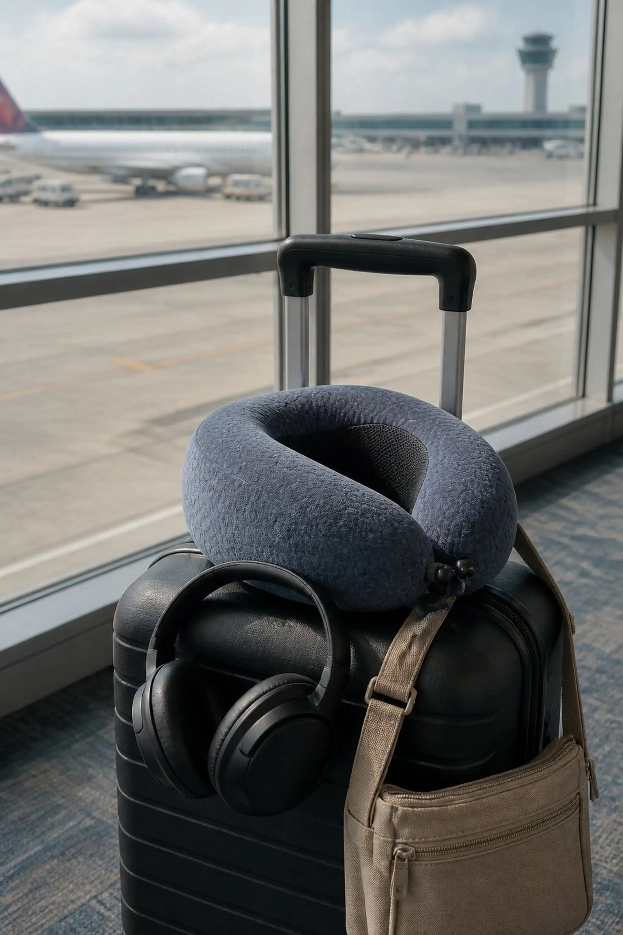 Travel pillow using cooling gel memory foam