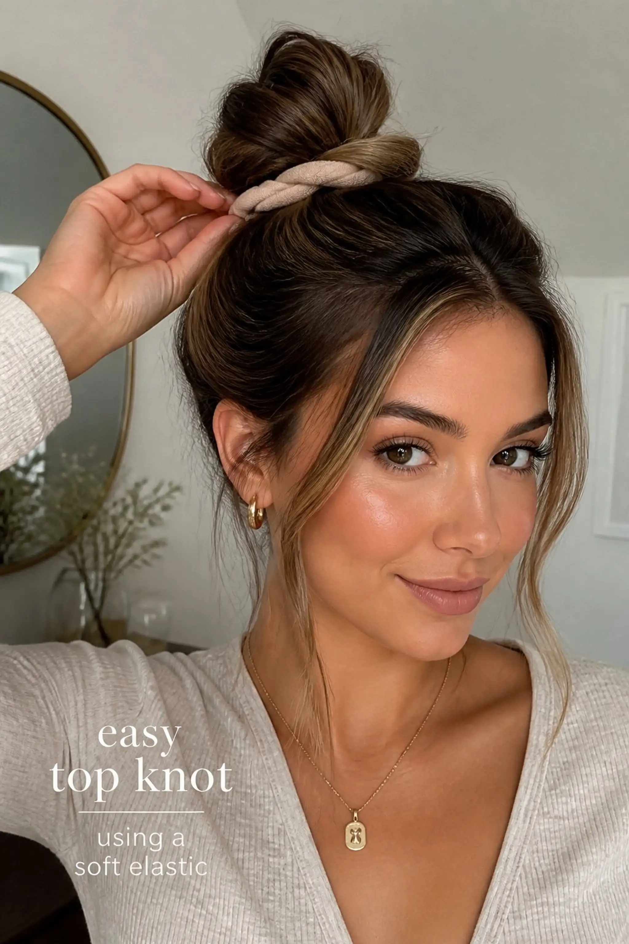 Loose Top Knot Cushions Hair Section Gently