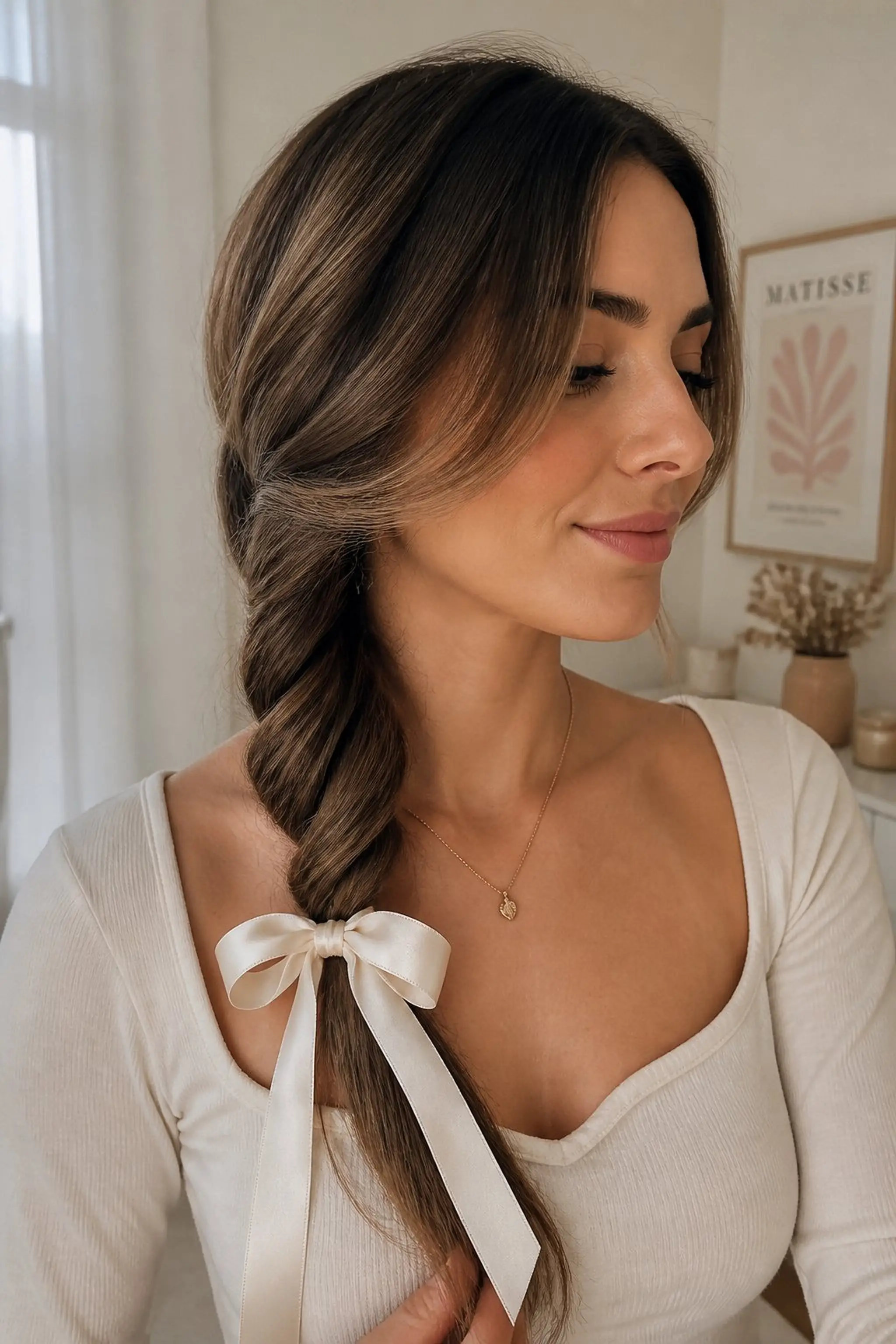 Soft Twist with Satin Ribbon Prevents Knotting