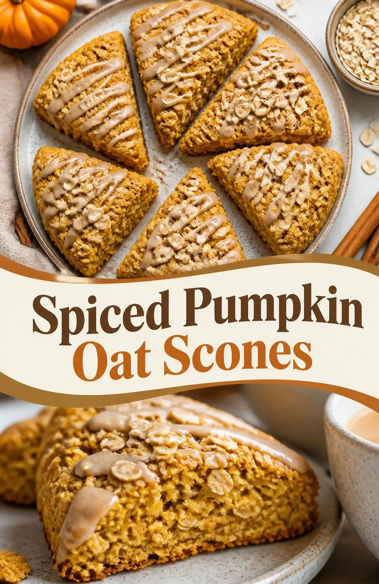 Spiced Pumpkin Oat Scones - save this recipe pin for later
