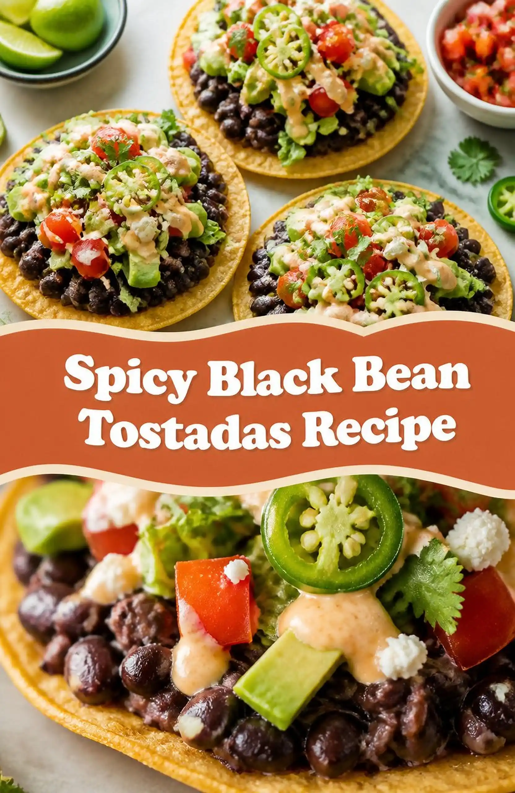 Spicy Black Bean Tostadas Recipe - save this recipe pin for later