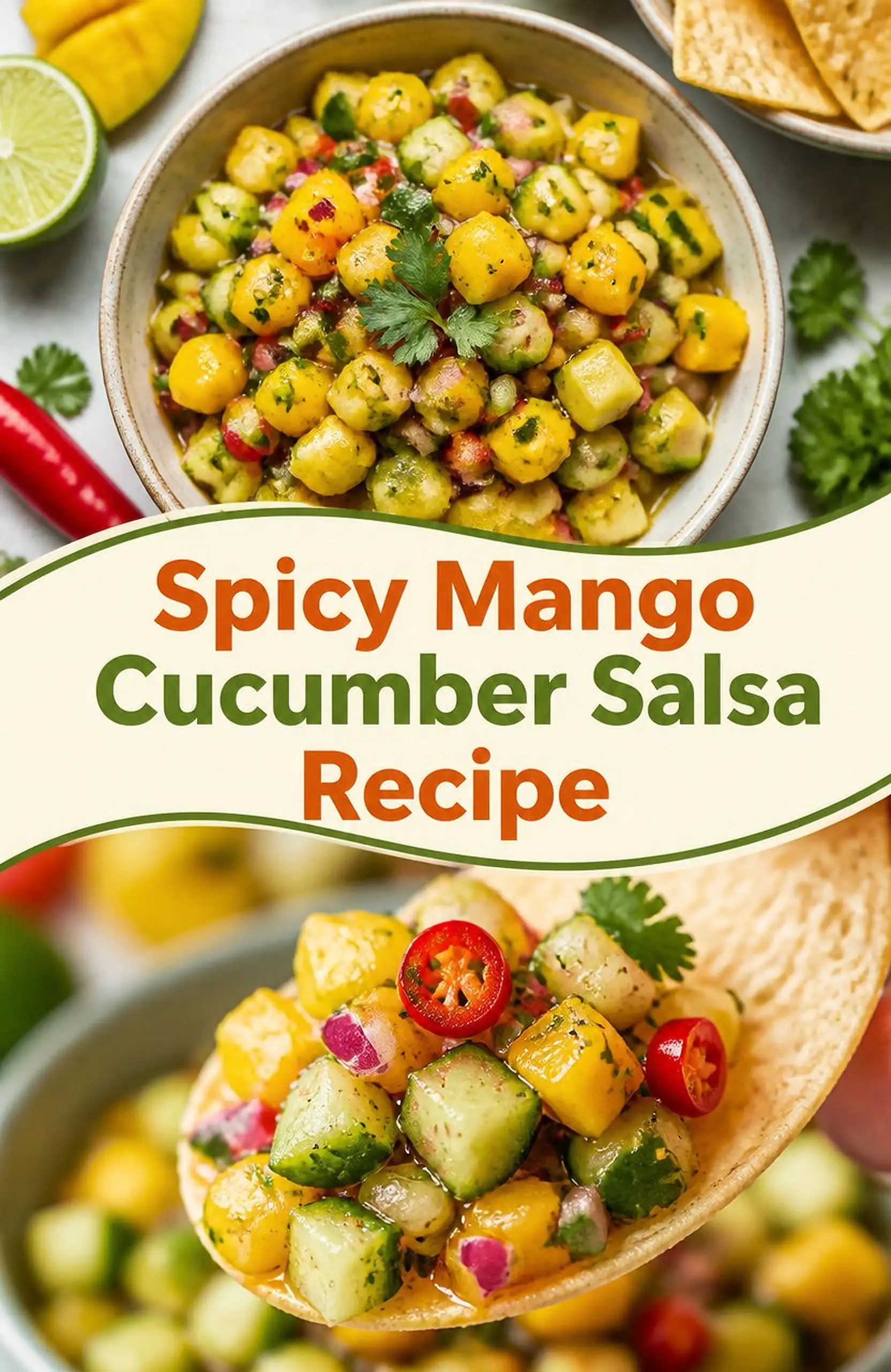 Spicy Mango Cucumber Salsa Recipe - save this recipe pin for later