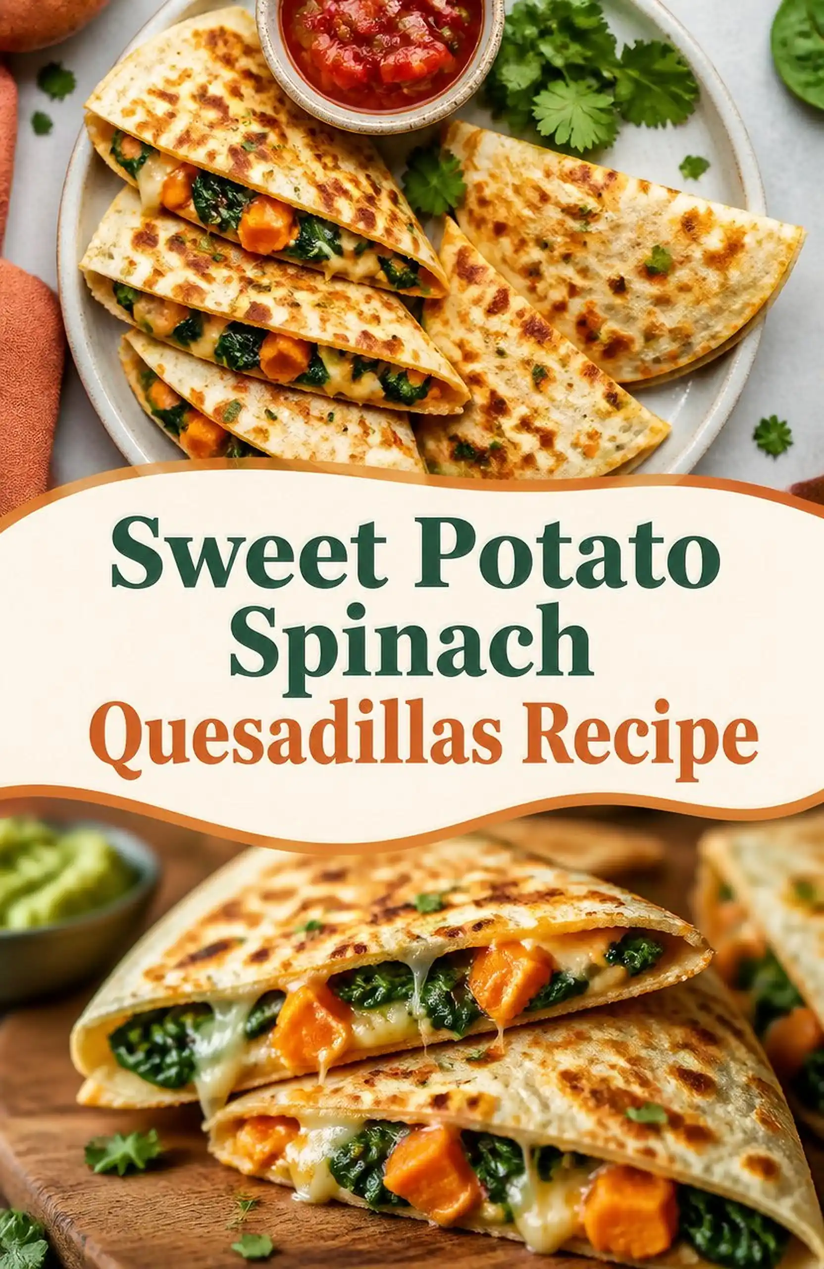 Sweet Potato Spinach Quesadillas Recipe - save this recipe pin for later