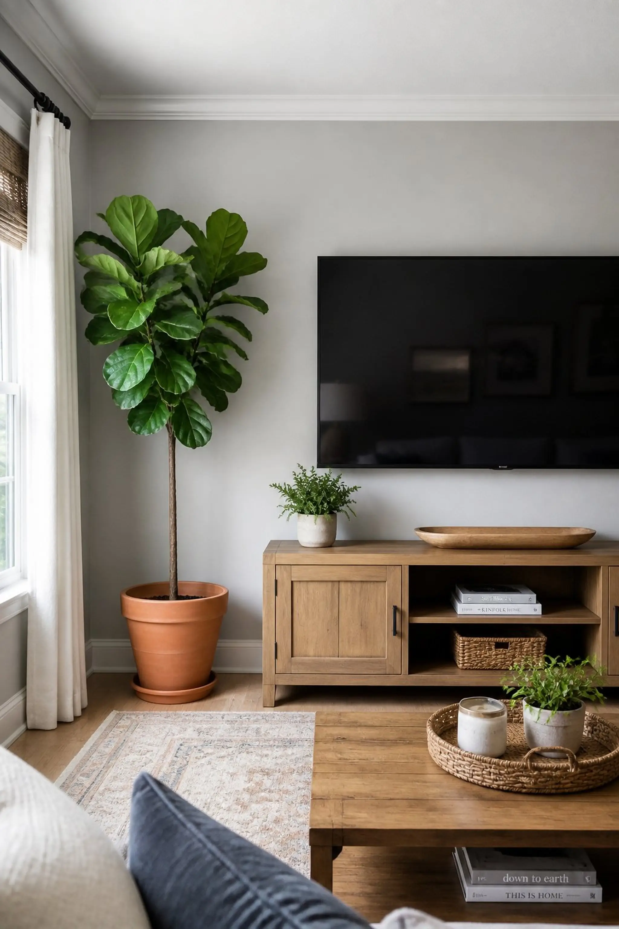 Incorporate greenery to soften tech edges