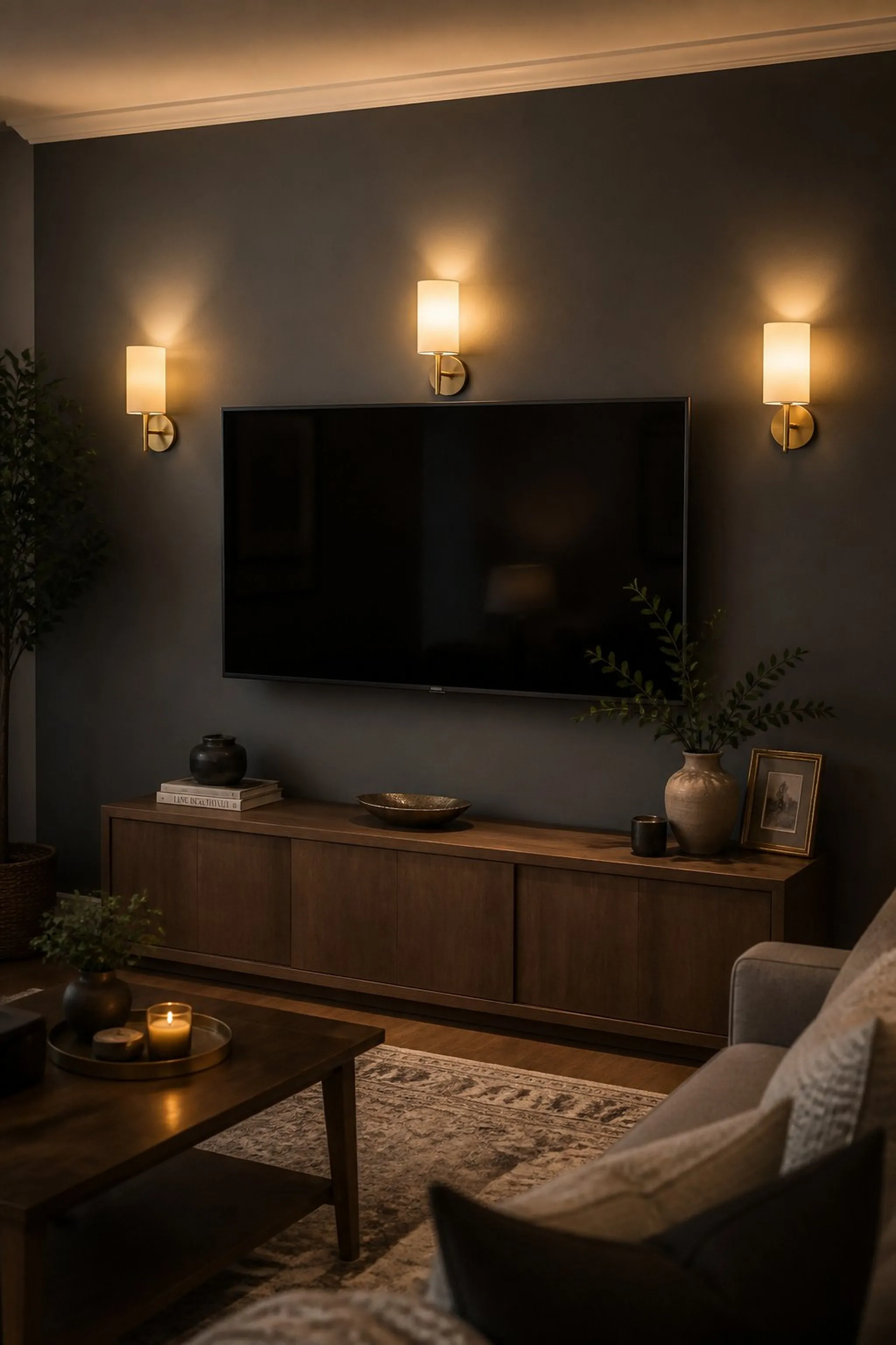 Layered lighting softens hard screen edges