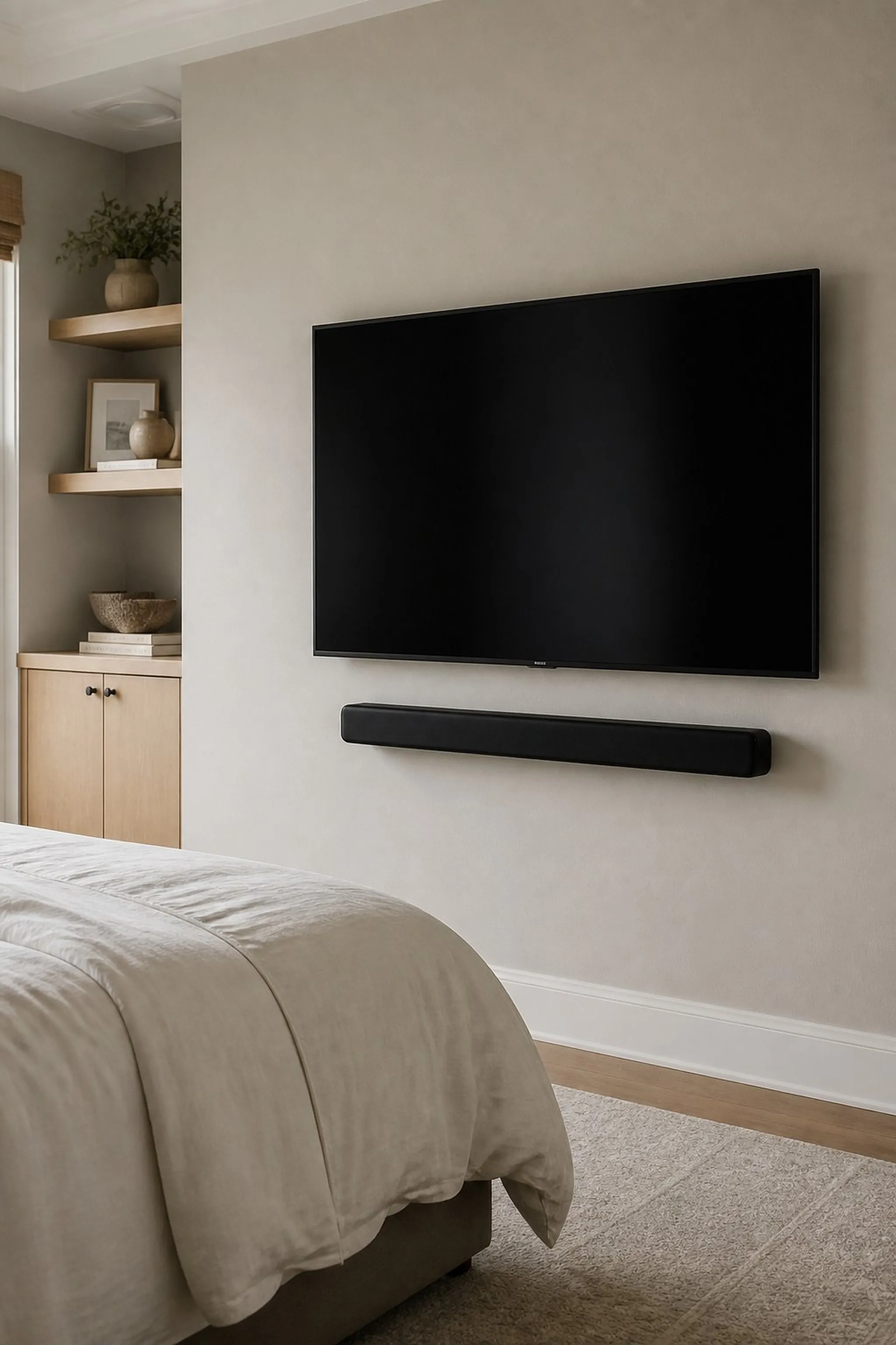 Matte black TV frame reduces reflective glare