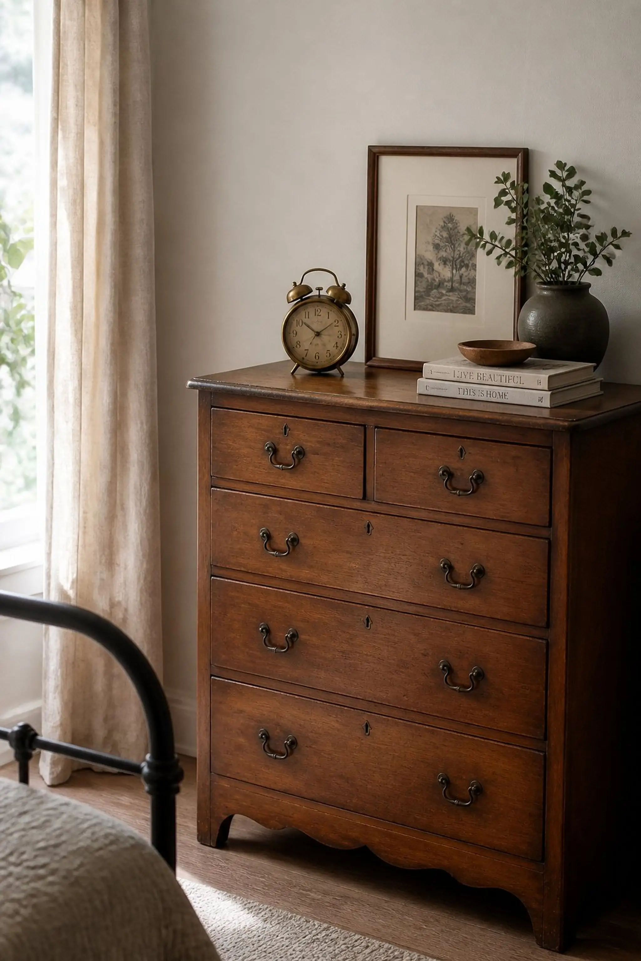 Highlight with a vintage alarm clock for nostalgia
